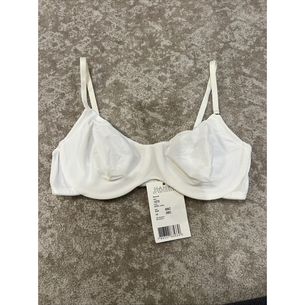 NWT Hanro of Switzerland 1272 Sensual Underwire Bra White 38C